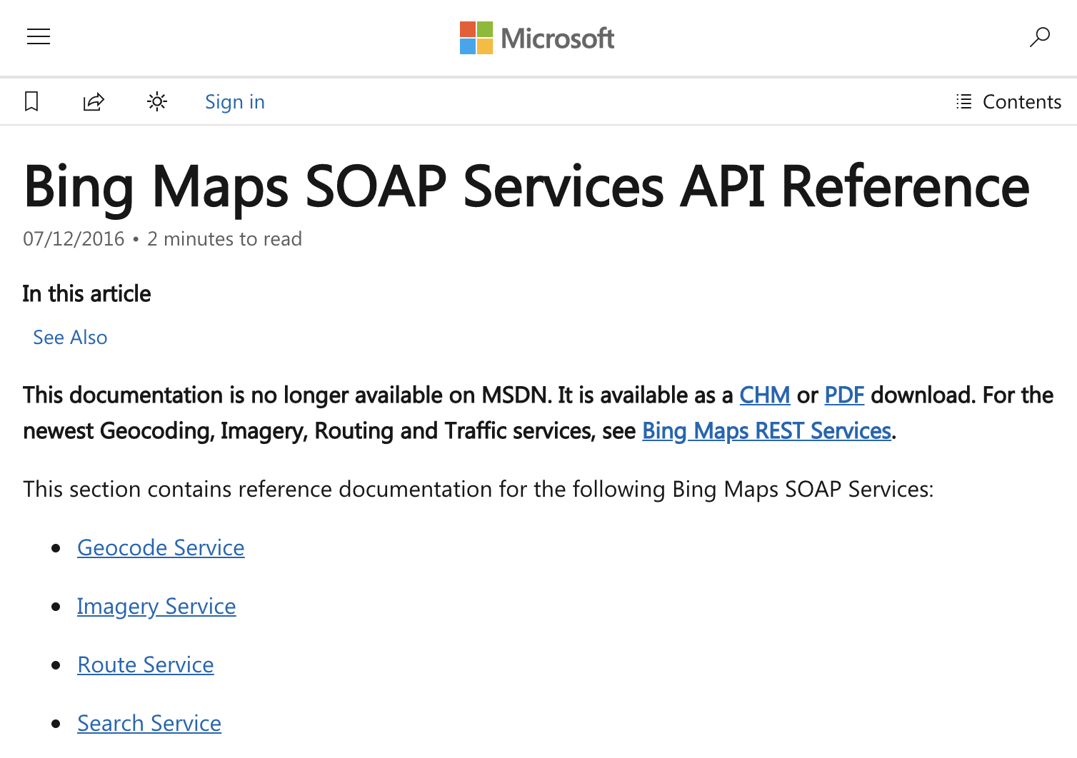 Bing Maps SOAP Web Services API Reference (2016)